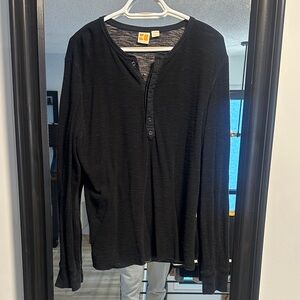 BOSS ORANGE Black Henley Top